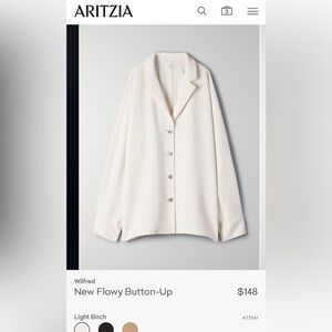 Aritzia Wilfred New Flowy Button Up Top